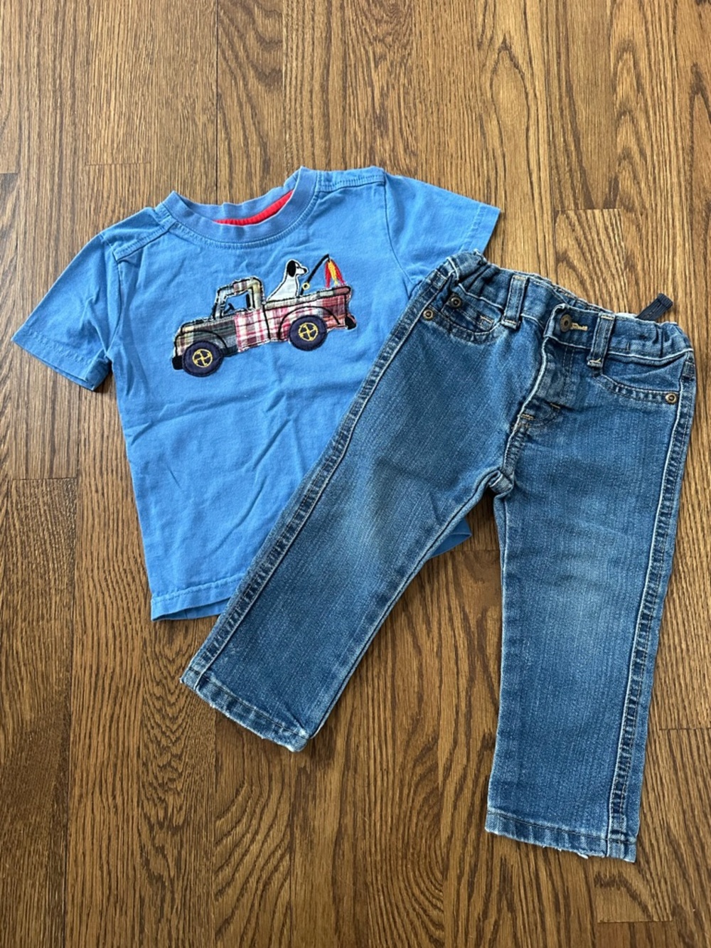 Toddler Boy Truck T-Shirt and Wrangler Jeans Set, size